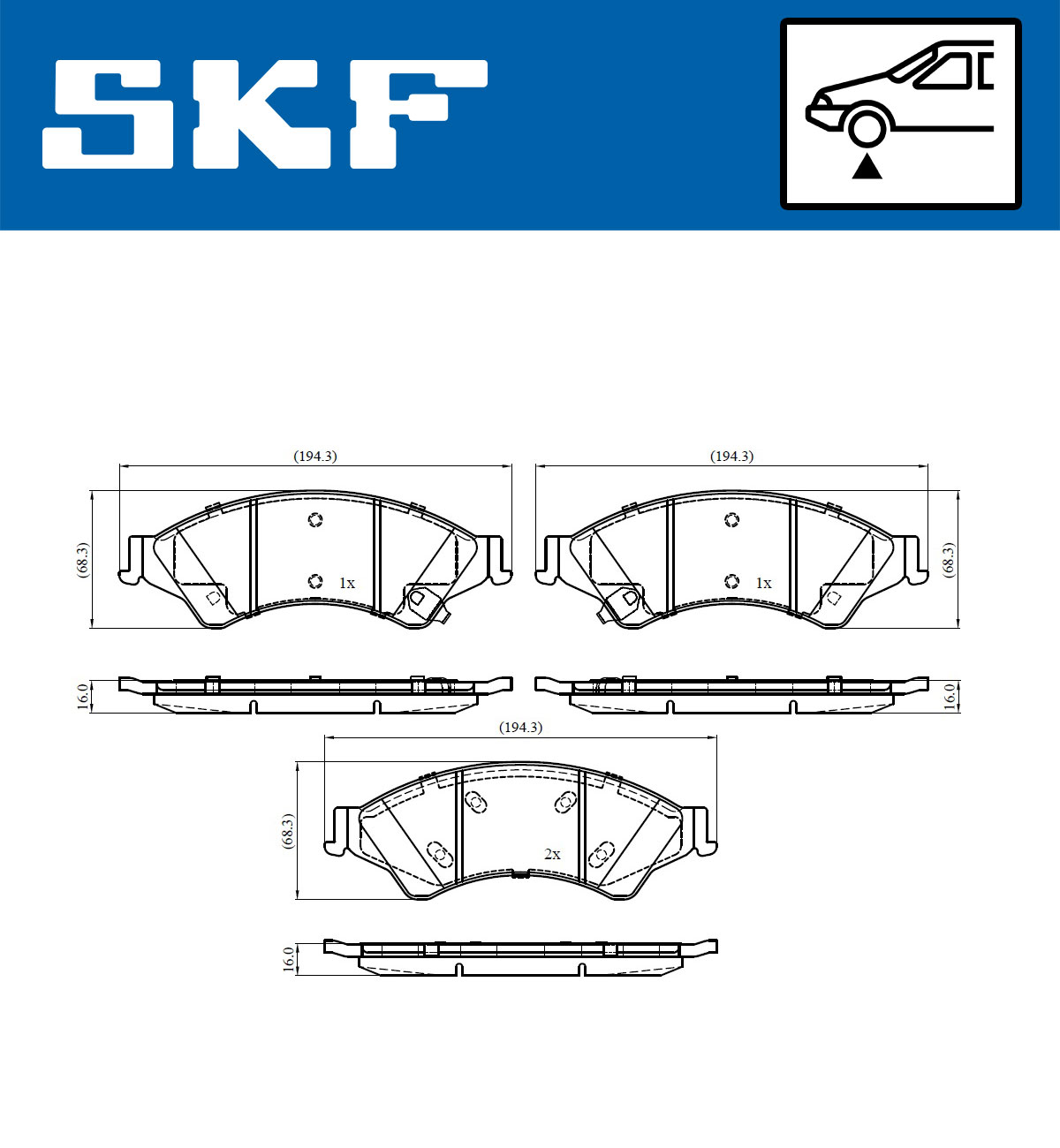 Placute frana SKF VKBP80310A